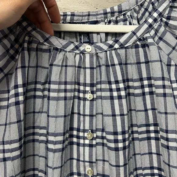 Chaps Navy and White Checkered Shirt - Picture 4 of 6